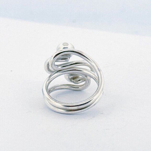 Vintage Sterling Silver 925 Spiral Wrap Ring Black Onyx Size 8 Estate 8.9g - Picture 4 of 10